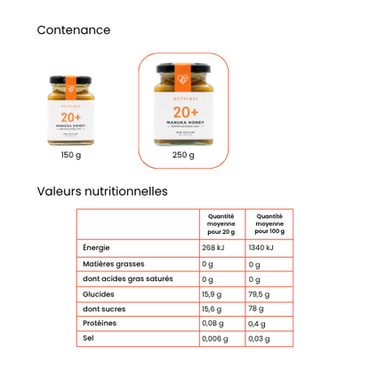 Miel de Manuka 20+ (MGO 850+) 250 g